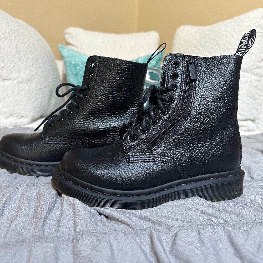Dr. Martens 1460 Pascal Women's Leather Zipper Lace Up Boots Size 6